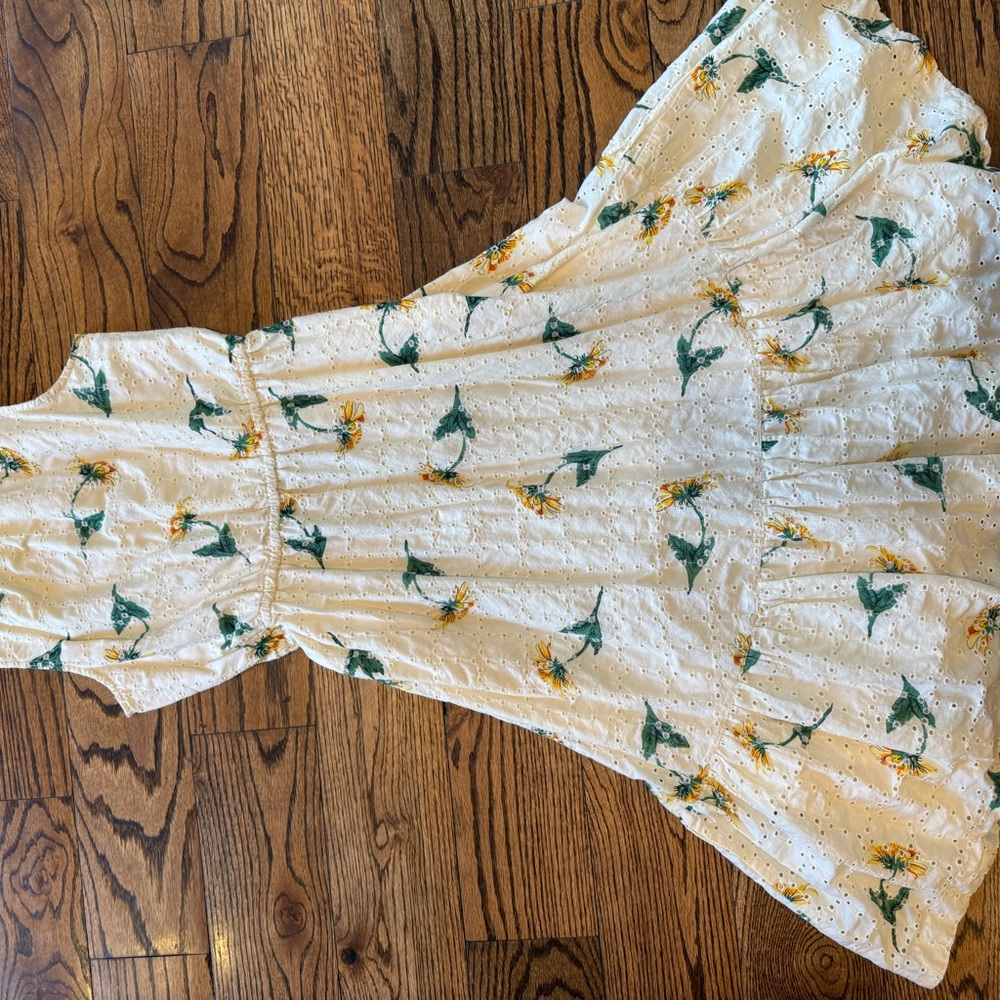 Madewell Dress with Floral Embroidery - Cream - Medium